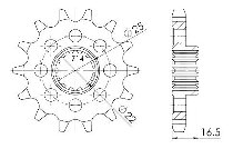 Supersprox Pinion 530 - 14Z - fine toothed 22,0/25,0