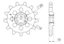 Supersprox Pinion 428 - 13Z - rough toothed 16,0/20,0