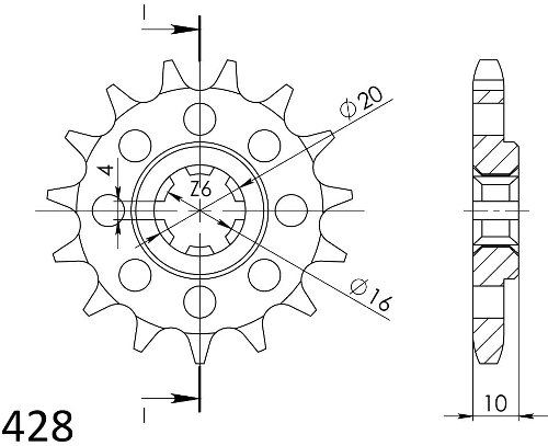 Supersprox pignone 428 - 16Z