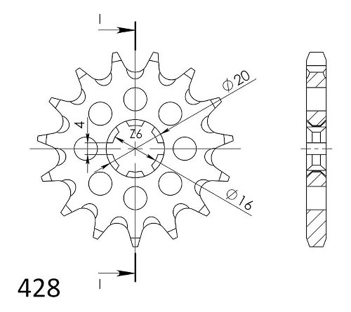 Supersprox Pinion 428 - 16Z