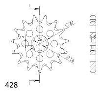 Supersprox Ritzel 428 - 16Z