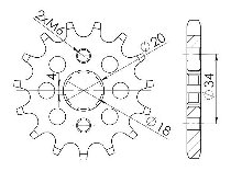 Supersprox Pinion 428 - 15Z - rough toothed 18,0/20,0