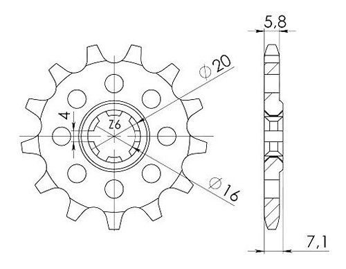 Supersprox Ritzel 530 - 15Z - grobverzahnt 18,0/22,0