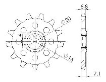 Supersprox Pinion 530 - 15Z - rough toothed 18,0/22,0