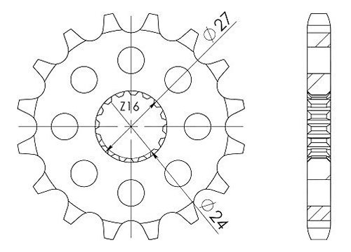 Supersprox pignone 530 - 16Z - a denti stretti 24,0/27,0