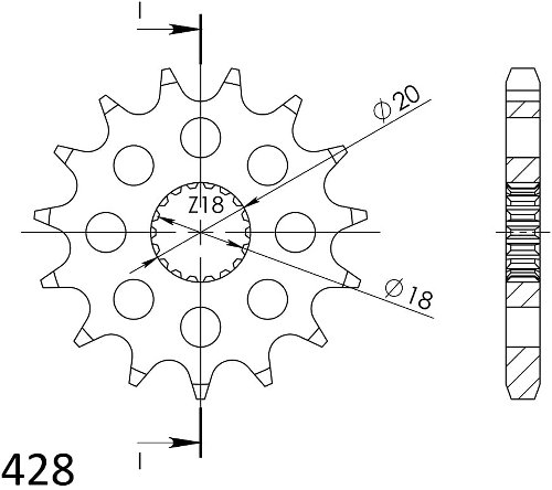 Supersprox Pinion 428 - 16Z