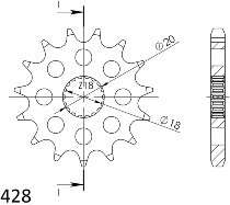 Supersprox Pinion 428 - 16Z