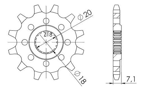 Supersprox pignone 520 - 12Z - a denti stretti 18,0/20,0