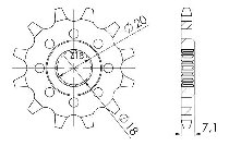 Supersprox Pinion 520 - 12Z - fine toothed 18,0/20,0