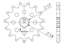 Supersprox Pinion 420 - 12Z - rough toothed 17,0/20,0