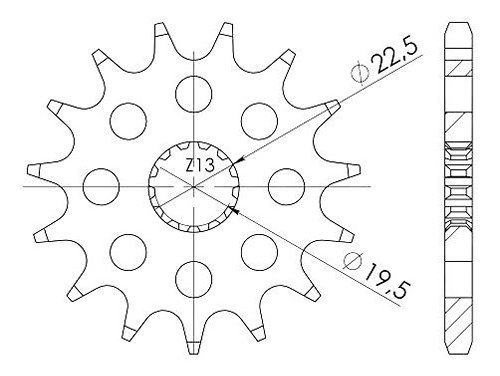 Supersprox Pinion 525 - 13Z - fine toothed 19,5/22,0