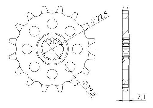 Supersprox Pinion 520 - 14Z - fine toothed 19,5/22,0