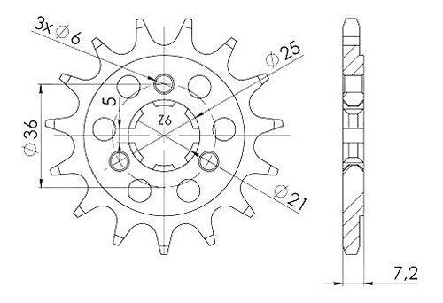 Supersprox Pinion 520 - 15Z - rough toothed 21,0/25,0