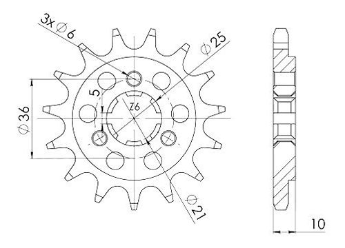 Supersprox Pinion 520 - 14Z - rough toothed 21,4/25,0