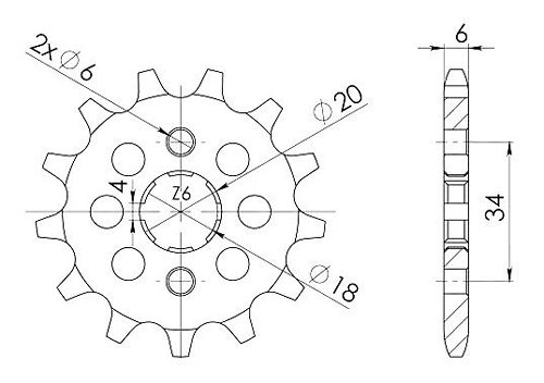 Supersprox pignone 520 - 10Z