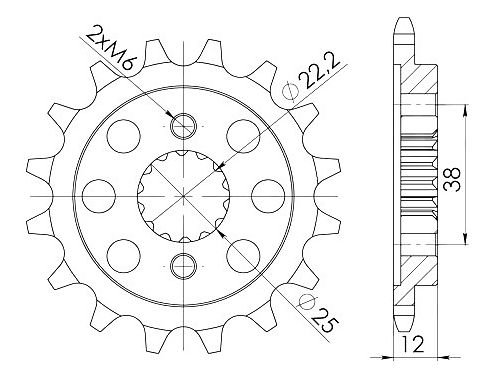 Supersprox Ritzel 520 - 15Z - feinverzahnt 22,0/25,0