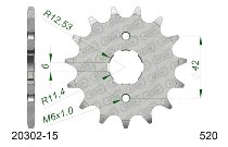 Supersprox Pinion 520 - 15Z - rough toothed 22,0/25,0