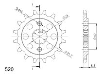 Supersprox quieto pignone 520 - 17Z - quieto, gommato