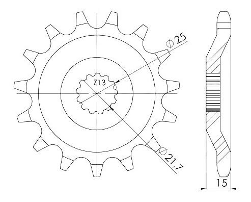 Supersprox Pinion 630 - 15Z - fine toothed 21,6/25,0