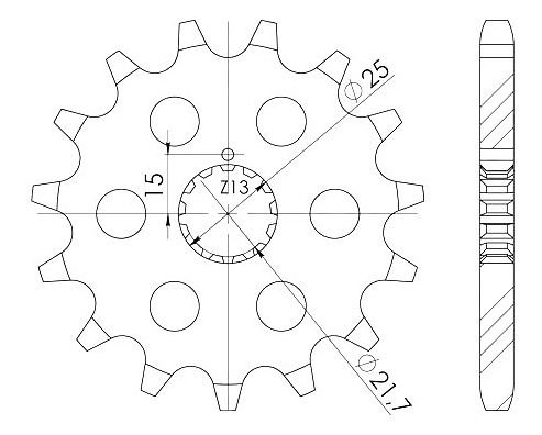 Supersprox piñón 630 - 13Z - de dientes finos 21,6/25,0