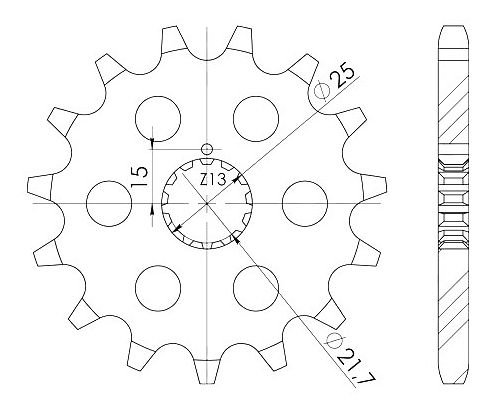 Supersprox Ritzel 630 - 14Z - feinverzahnt 21,6/25,0