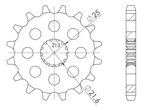 Supersprox Pinion 525 - 14Z - fine toothed 21,6/25,0