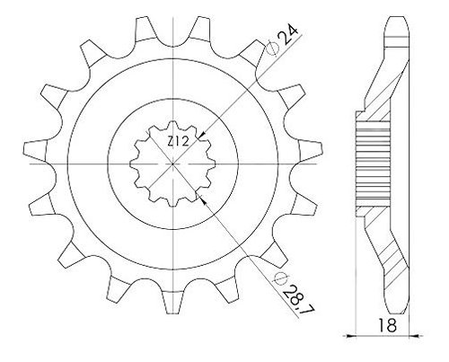 Supersprox Ritzel 630 - 15Z - feinverzahnt 24,0/28,5