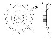 Supersprox Ritzel 530 - 17Z - feinverzahnt 24,0/28,5