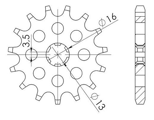 Supersprox pignone 428 - 13Z - a dentatura grossa 13,0/16,0