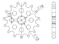 Supersprox Pinion 428 - 14Z - rough toothed 16,0/13,0