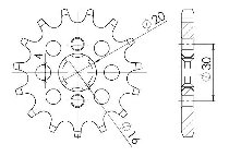 Supersprox pignone 428 - 13Z - a dentatura grossa 16,0/20,0