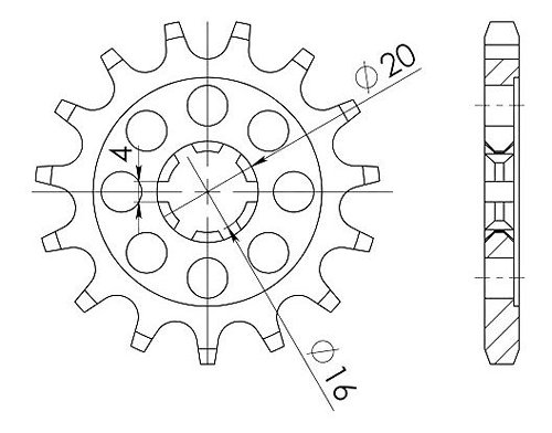 Supersprox Ritzel 428 - 13Z - grobverzahnt 16,0/20,0