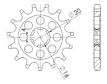 Supersprox Pinion 428 - 13Z - rough toothed 16,0/20,0