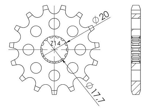 Supersprox Pinion 428 - 13Z - fine toothed 17,7/20,0