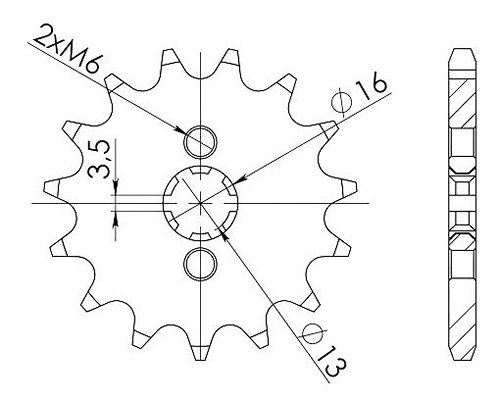 Supersprox Pinion 420 - 16Z - rough toothed 13,0/16,0