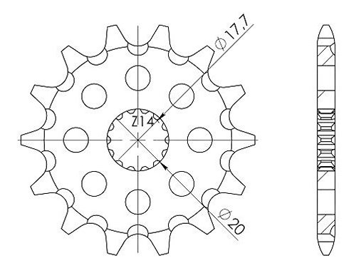 Supersprox Pinion 520 - 13Z - fine toothed 17,7/20,0