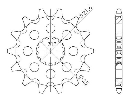 Supersprox Pinion 520 - 13Z - fine toothed 21,6/25,0