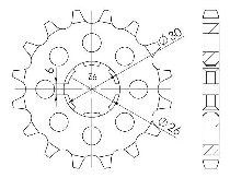 Supersprox Pinion 530 - 17Z - rough toothed 26,0/30,0