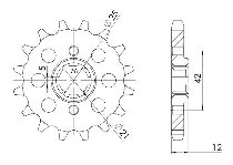 Supersprox Pinion 530 - 15Z - rough toothed 21,4/25,0