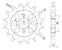 Supersprox Pinion 630 - 16Z - rough toothed 26,0/30,0