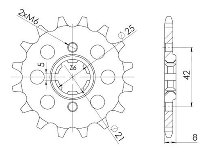 Supersprox Pinion 520 - 14Z - rough toothed 21,4/25,0