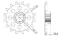 Supersprox Ritzel 520 - 14Z - feinverzahnt 21,3/23,0