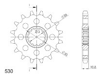 Supersprox quieto pignone 530 - 16Z - quieto, gommato