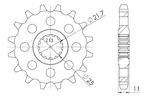 Supersprox Pinion 530 - 15Z - fine toothed 21,6/25,0