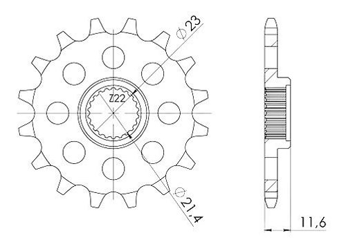 Supersprox Pinion 520 - 14Z - fine toothed 21,0/23,0