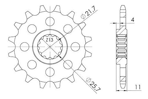 Supersprox Pinion 532 - 15Z - fine toothed 22,0/25,0