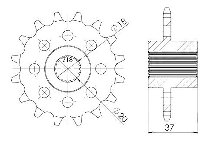 Supersprox pignone 520 - 17Z - a denti stretti 18,0/20,0