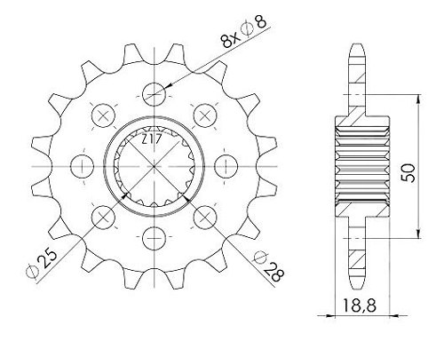 Supersprox Pinion 520 - 15Z - fine toothed 25,0/28,0