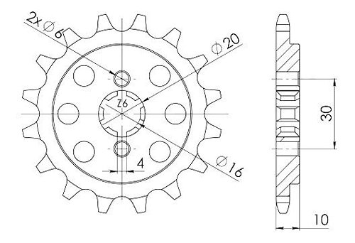 Supersprox Pinion 520 - 12Z - rough toothed 16,0/20,0