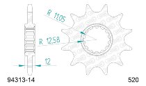 Supersprox pignone 520 - 14Z